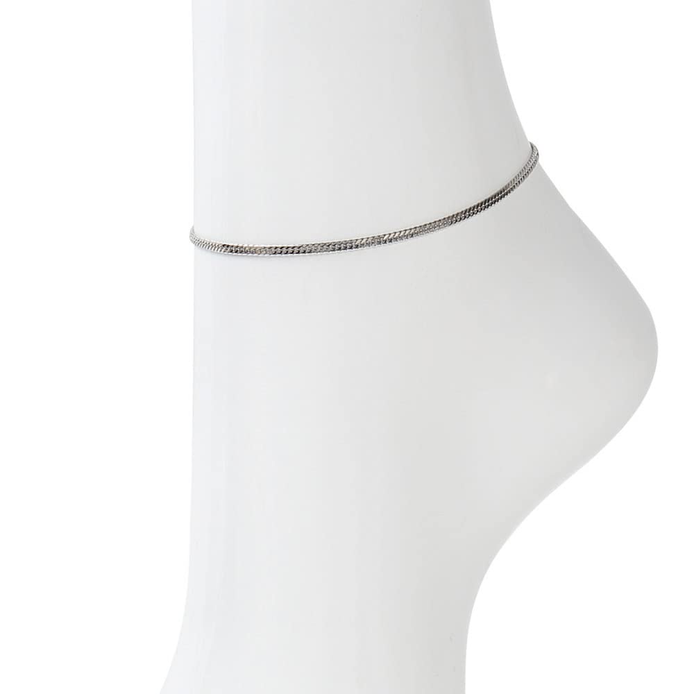 Товары Кихэй Браслет на ногу Платина Двойной 5г 23см Цепь Накатоме Клеймо сертифицированного монетного двора Выгравировано pt850 Золото [Счастливый магазин] Шестигранный Мужской Женский