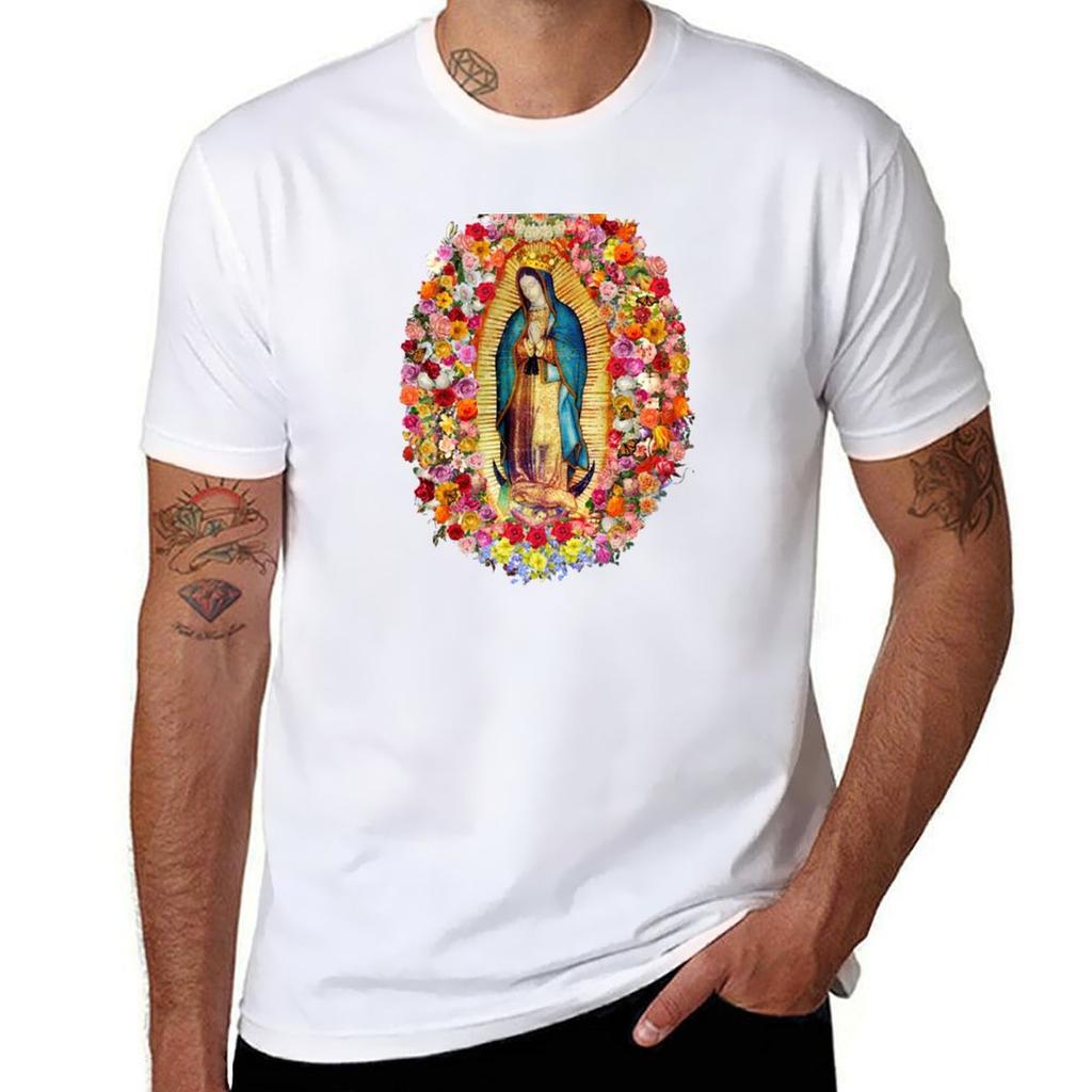Our Lady Of Guadalupe Mexican Virgin Mary Saint Mexico Catholic Mask Tshirt Fashion Print Casual Short Sleeve