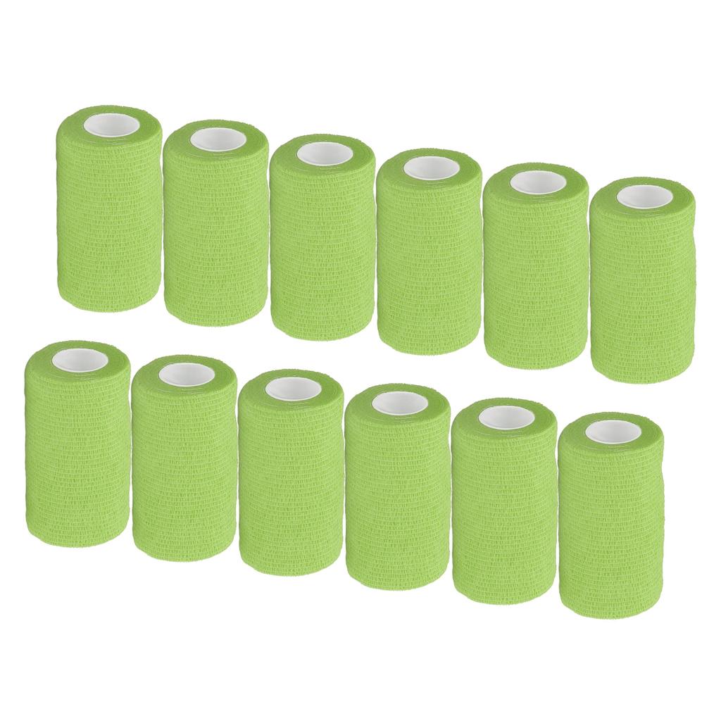 12 шт. Бинт-обмотка Натуральный латекс Эластичная самоклеящаяся обмотка для коров, собак, лошадей 10 см Зеленый
