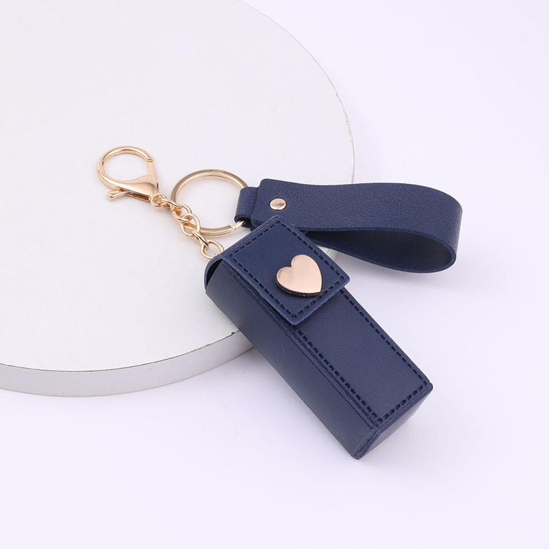 1 шт. Портативный кожаный органайзер для губной помады, брелок для ключей для женщин, дорожный футляр для хранения косметики