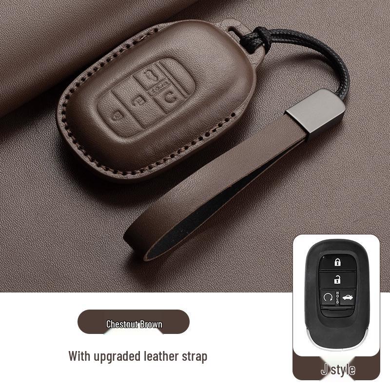 Stylish Key Cover for Eleventh Gen Civic, New CR-V, Accord, XR-V, Crown, HR-V, Xingge, and Haoying - Brown