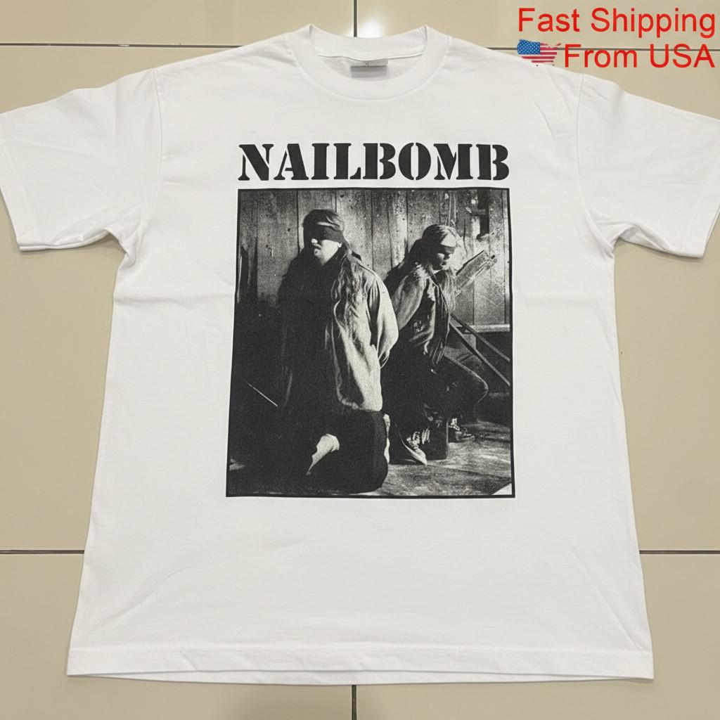 Vtg Nailbomb Band Ablum Tour White TShirt All Size S To 5xl 2f2065