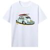 Summer Classic Car Top Retro Car Pattern T-shirt Men's and Women's Creative Picture Collar Printing Pure Cotton Short Sleeves