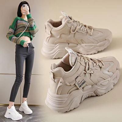 Высокие женские туфли Daddy Shoes с толстой подошвой, универсальные, осенние, новые, удобные, дышащие, кроссовки, маленькие ножки