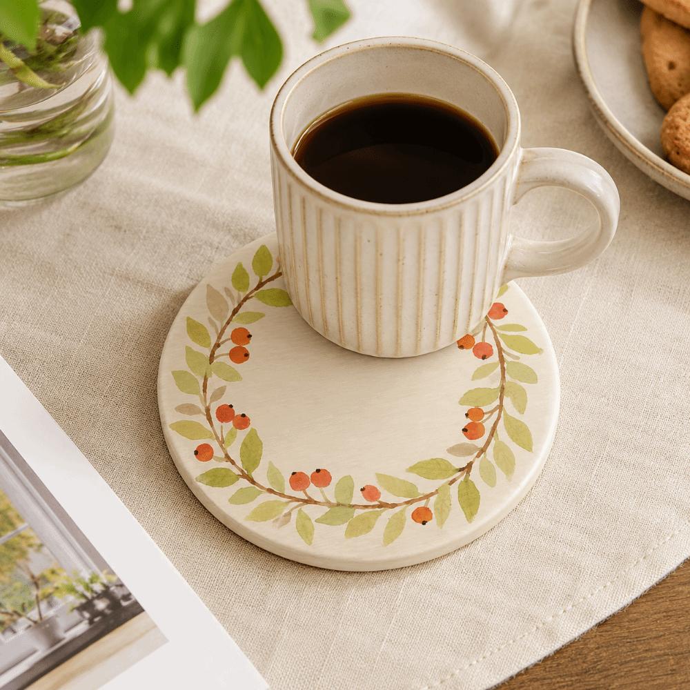 Round Heat Insulation Pad Flower Table Mats Non-Slip Cup Mat Kitchen