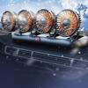 Car Fan 5/12/24V,360 Degree Rotatable Car Fan,Electric 3 Speed Four Head Fans,Strong Dashboard CoolCirculator Fan