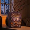 Desktop Holiday Display Halloween Highland Cow Advent Calendar, 24 Days Surprise Countdown Calendar with Souvenirs Mini Acrylic Ornaments, Spooky