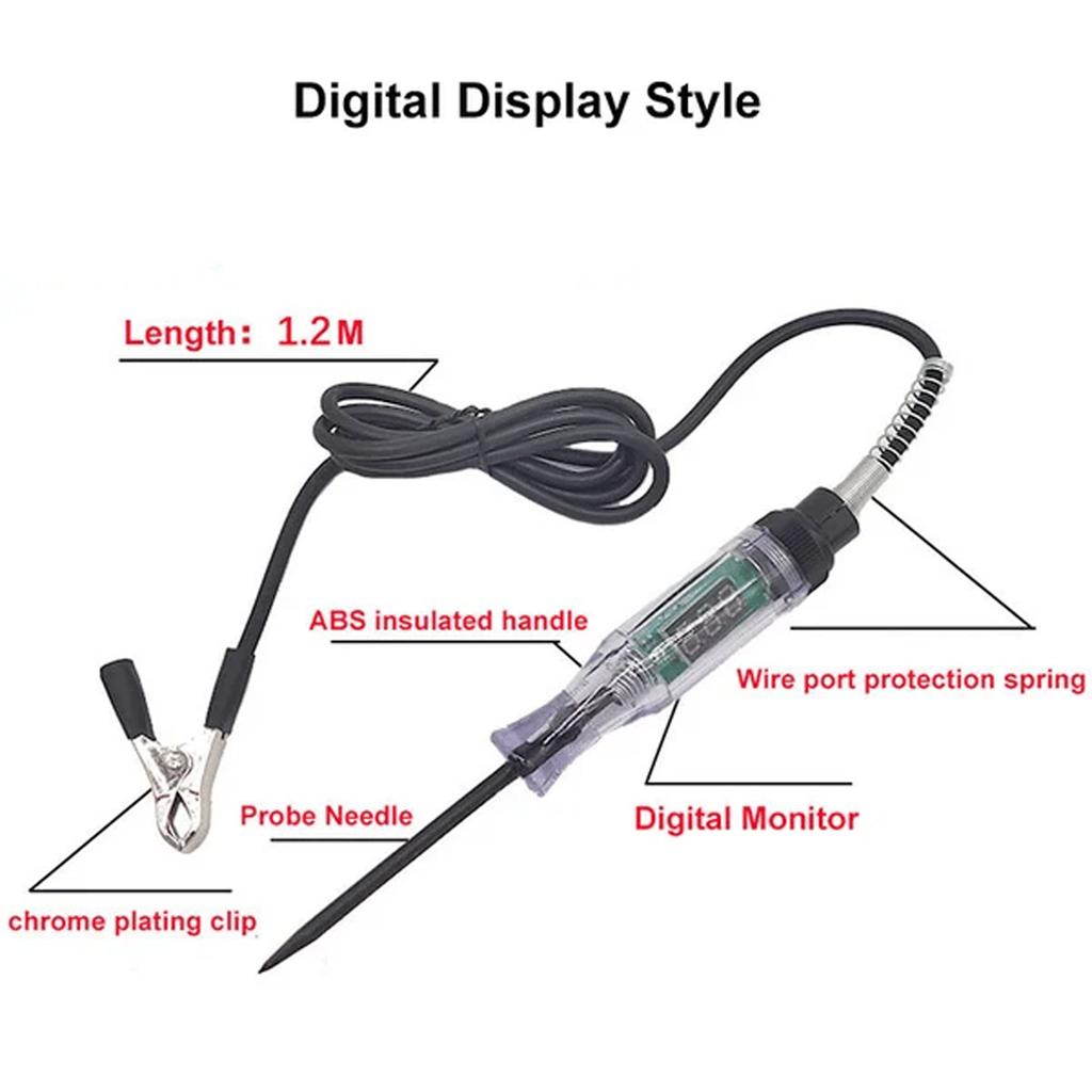 Автомобильная ручка-тестер электрической цепи с цифровым дисплеем, детектор напряжения, зонд постоянного тока 5?90В для транспортного средства