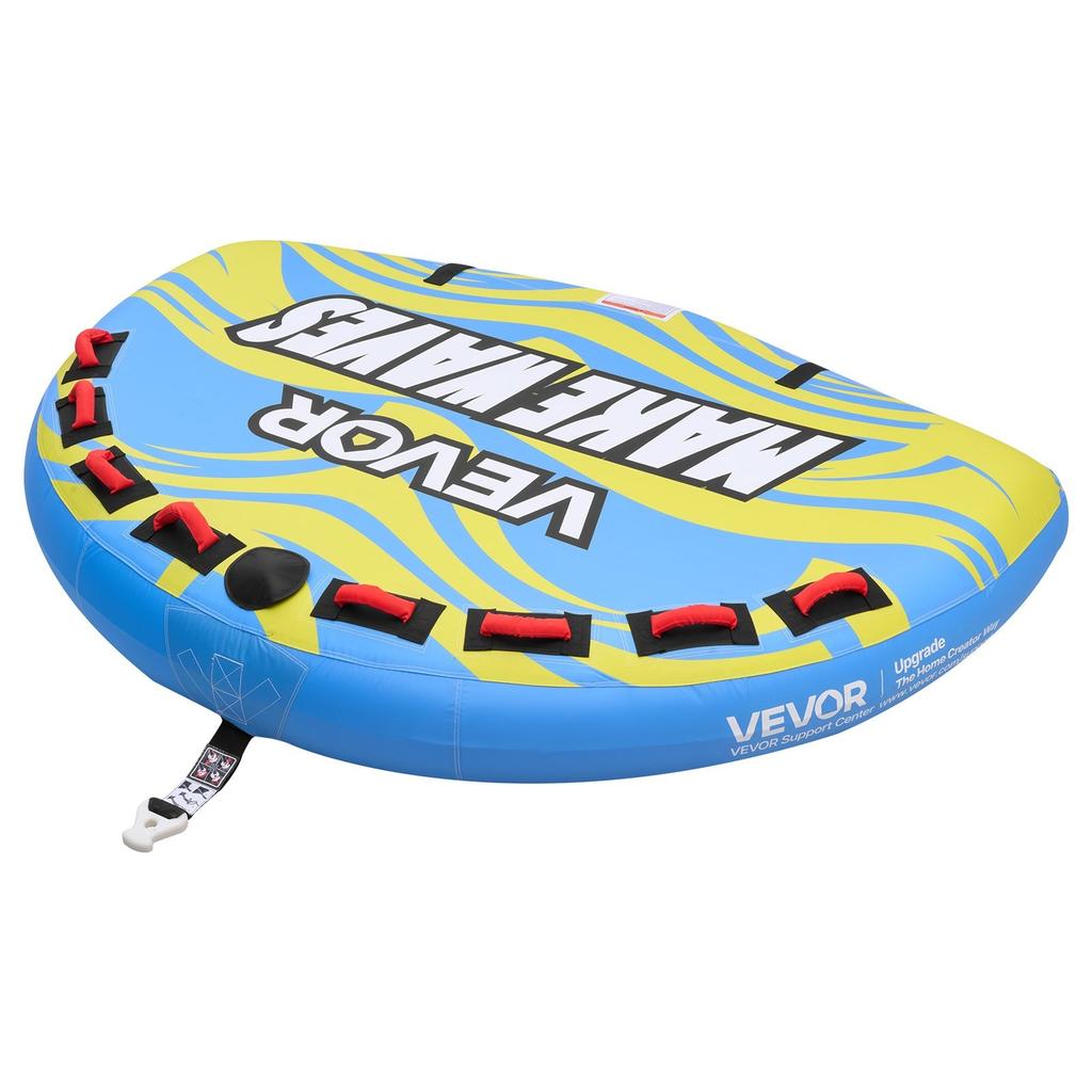 Towable Tube for Boating, 4 Riders Inflatable Boat Tubes and Towables, 308 kg Capacity Water Sport Towable Tube for Boat to Pull - with Fins, Full