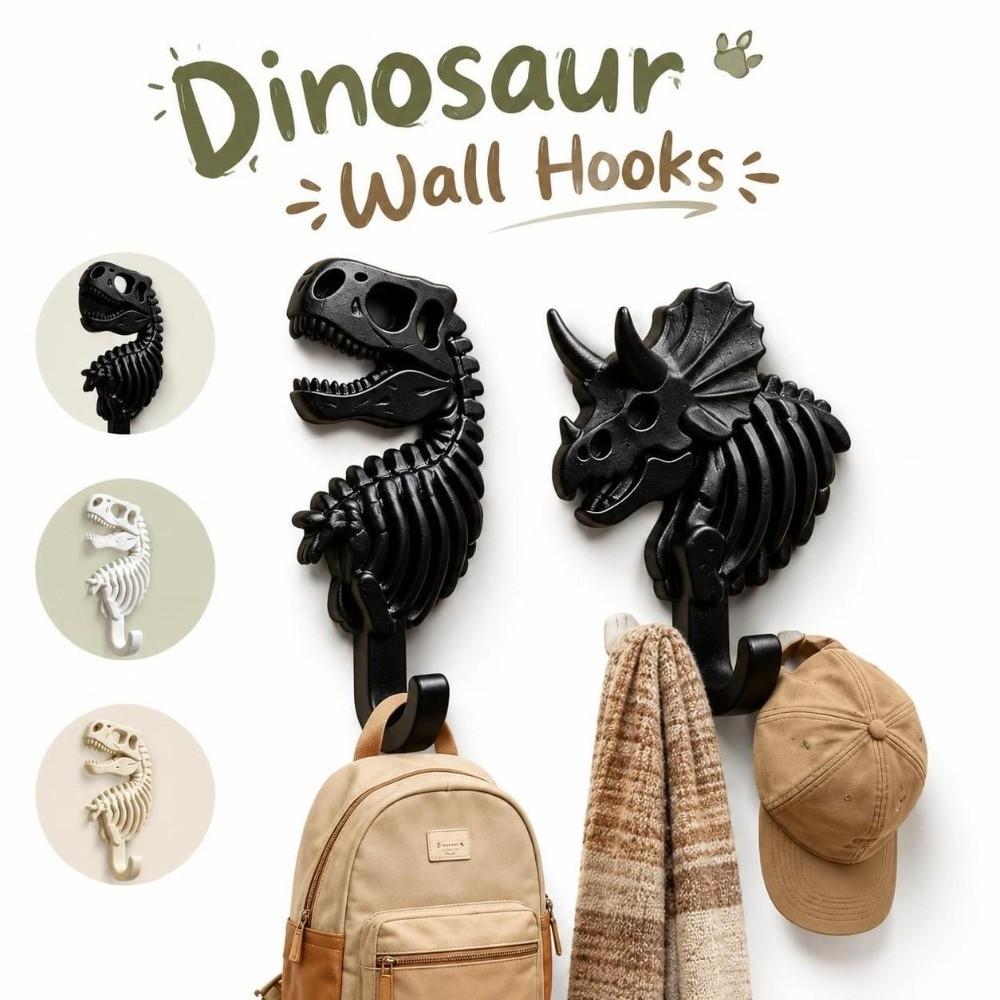 2Pcs Space-Saving Wall Mounted Hooks Strong Adhesive Plastic Coat Hooks For Kids Room