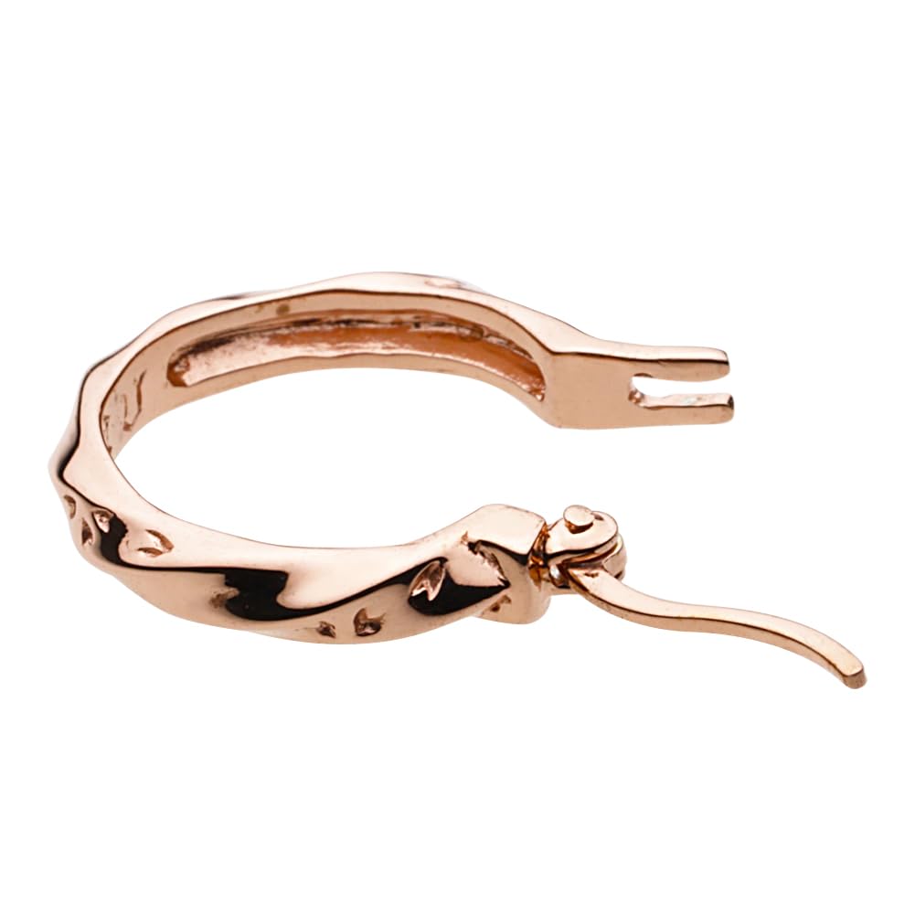 Серьги-кольца с узором сакуры, покрытие розовым золотом, серебро 925 пробы e0671 [Cenote] [Серебряные украшения]