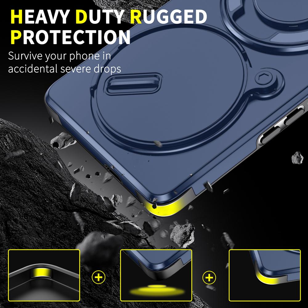 KEYSION Чехол для телефона с кольцом-подставкой 360° для Honor X9b 5G X9A, сдвижная защита камеры, магнитная противоударная крышка для Magic 5 6 Lite 5G