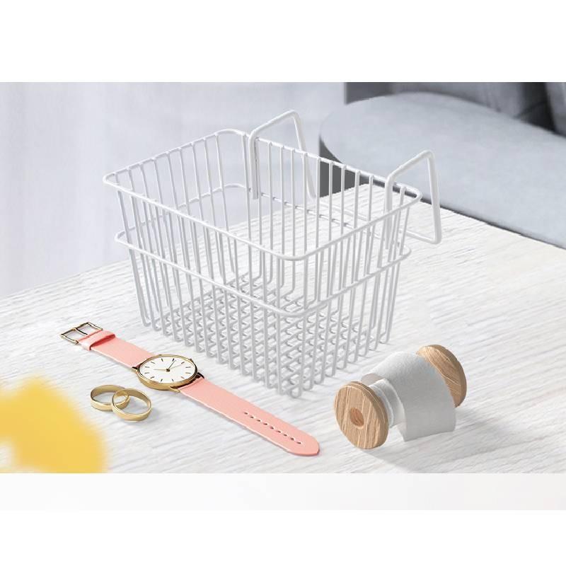 Современная минималистичная белая железная корзина для хранения пультов и канцелярских принадлежностей