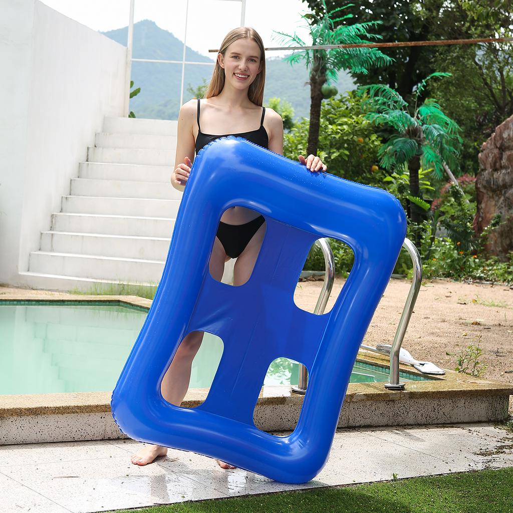 Inflatable Floating Row Pool Float Lounge Water Hammock Foldable Floating Mattress Saddle Lounge Chair Hammock Drift Chair