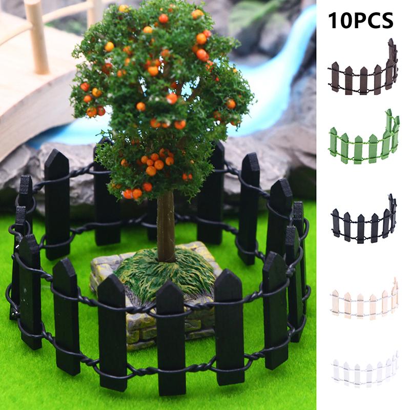 10Pcs 1:12 Dollhouse Miniature Bendable Fence Garden Courtyard Model Decor Toy Doll House Accessories