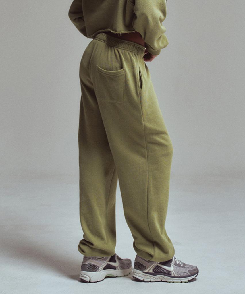 ERER Vintage Printed Jogger Pants Khaki