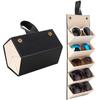 Eyeglass Sunglasses Organiser Collector Glasses Storage Box 5slots Roll Up PU Leather Sunglasses Holder Folding Case