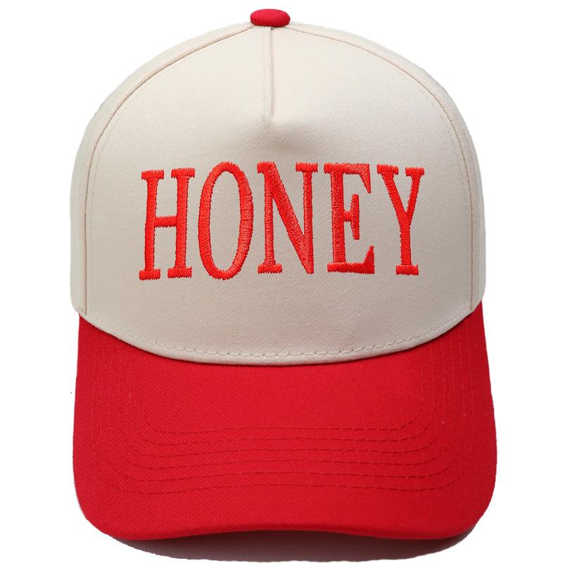 HONEY truck driver hat embroidery retro color matching baseball cap European and American men's and women's casual outdoor hat