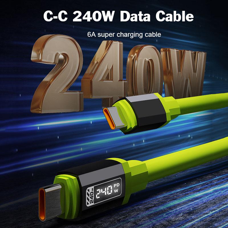 Кабель Type-C — Type-C мощностью 240 Вт с цифровым дисплеем и поддержкой Super Charging 6A