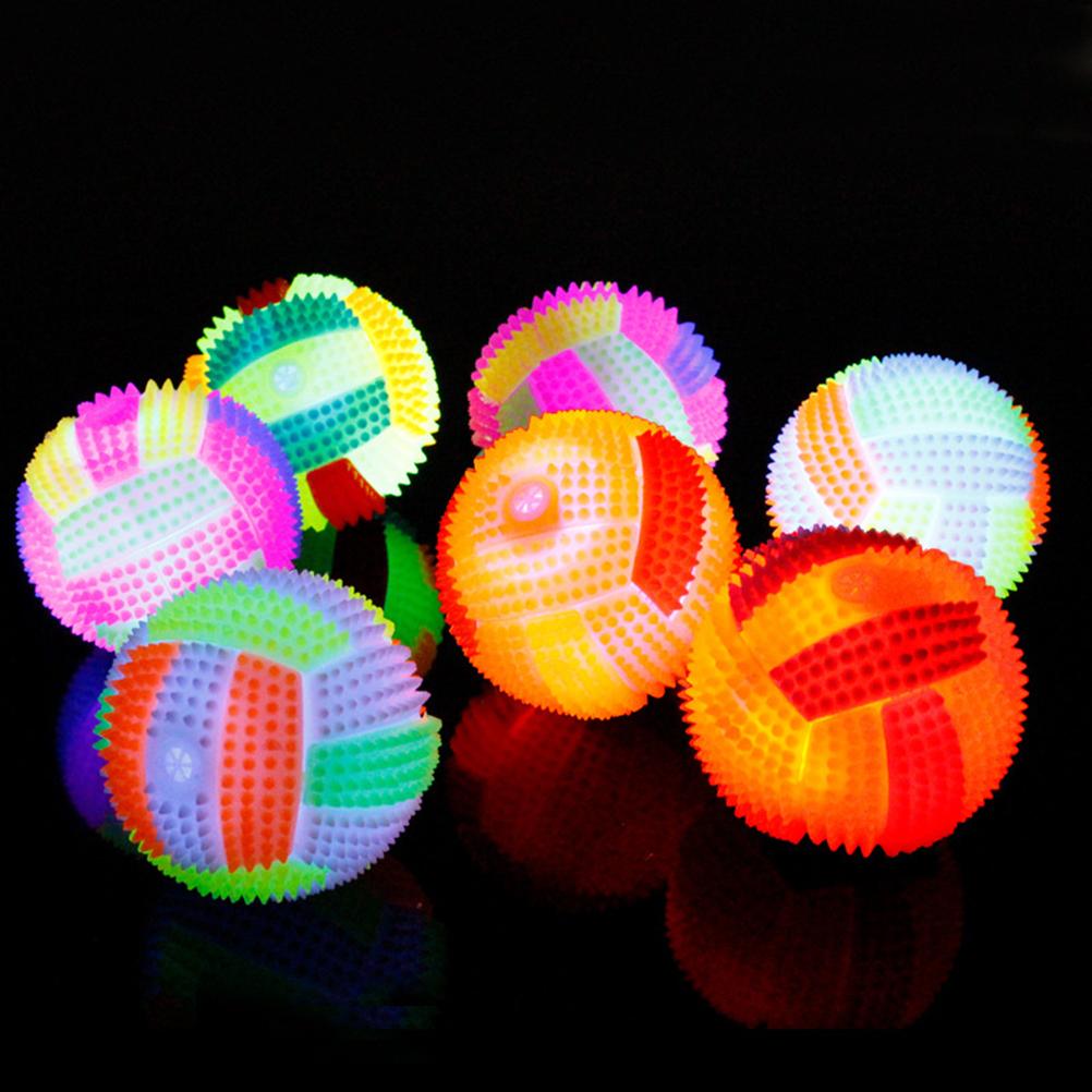 5 Pcs Flashing Jumping Balls Bouncy Stress Ball Toys Soft Spike Light Up Bouncy Balls Fitness