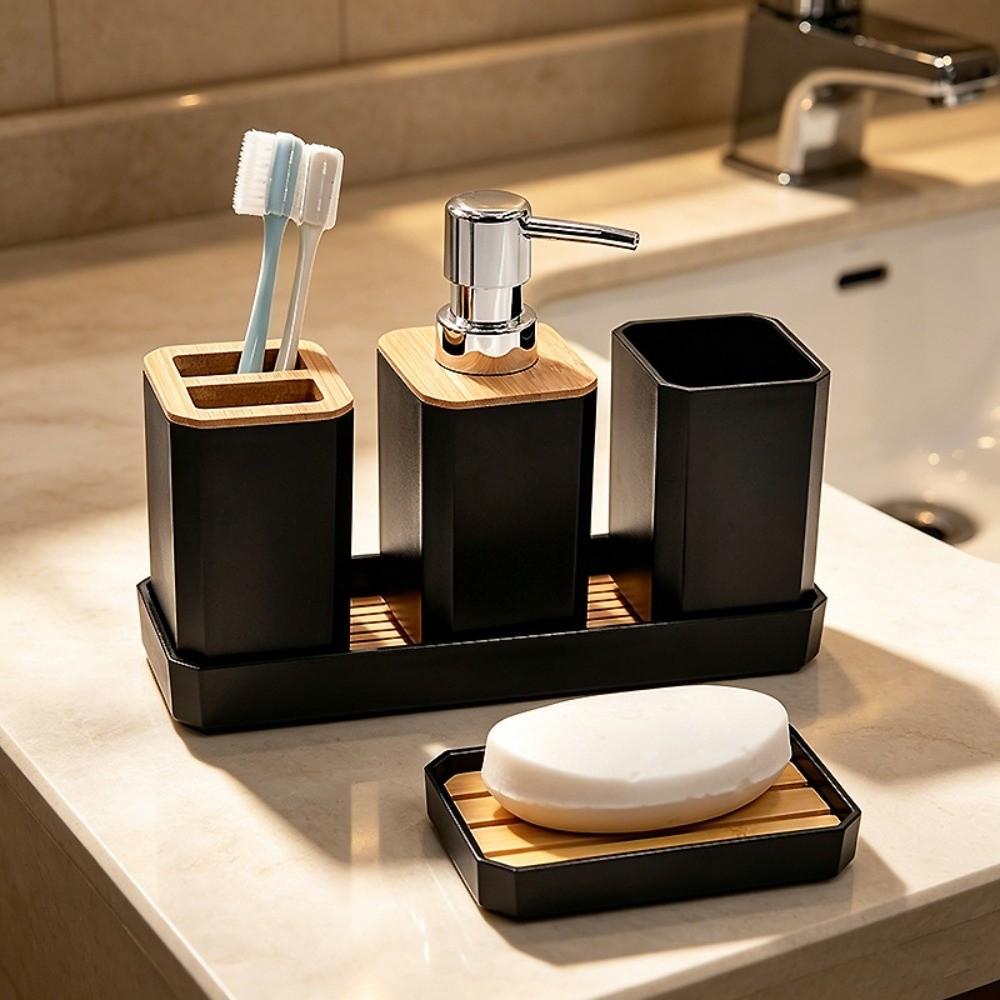 5pcs/set Toothbrush Holder 5pcs Bathroom Accessory Set for Shower, Bathtub, Sink Storage