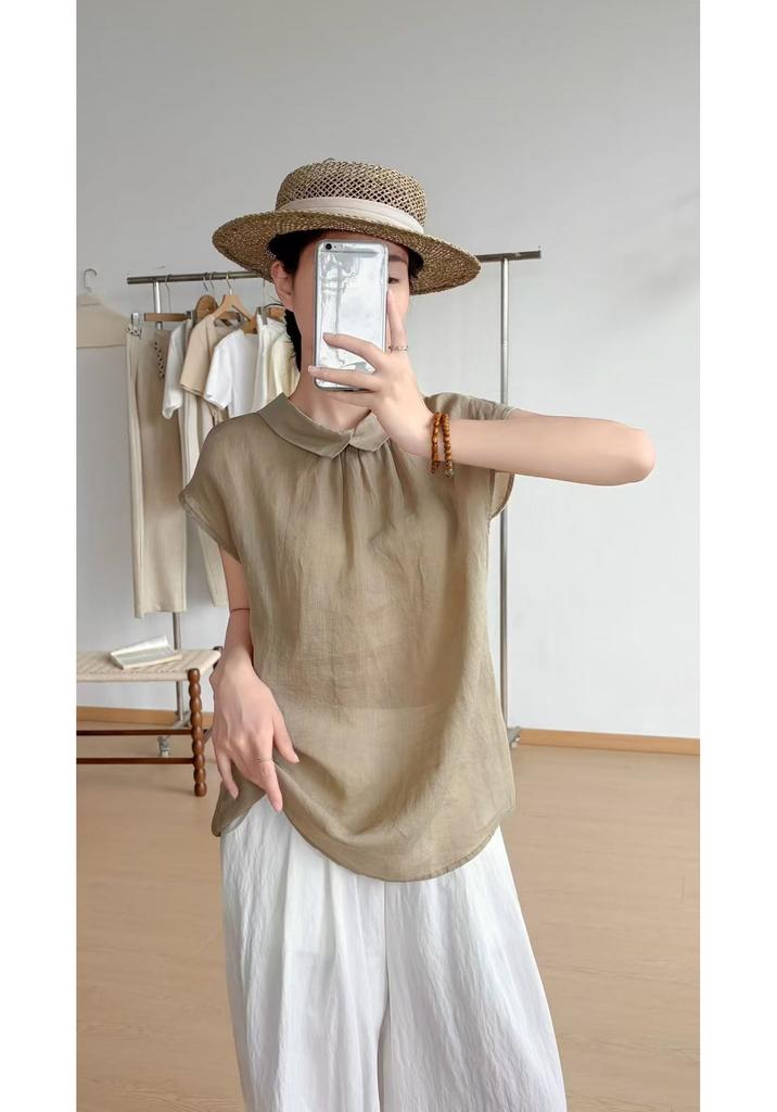 1116 summer new women's lapel Japanese vest vest top pullover inner bottoming shirt fashion niche