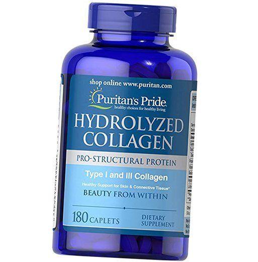 Collagen Types 1 and 3, Hydrolyzed Collagen, Puritan's Pride 180 Caplets (68367005)