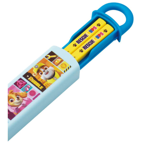 Skater Chopsticks and Chopstick Case Set for Kids, Lunch Box, 16.5cm, Made In Japan, Dishwasher Safe, Sliding, Paw Patrol 25, Boys, ABS2AMAG-A
