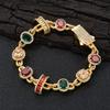 Hip Hop Colored Gem Bracelets Jewelry Men's Bracelets Accessories