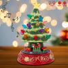 Lighted Christmas Tree with Rotating Train Prelit Tabletop Decor Animated Christmas Tree with Top Star Bulbs Xmas Decoration