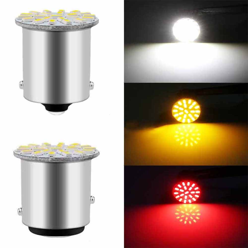 6/4/2/1PCS BA15S P21W 1156 1157 22SMD LED Patch Car Tail Side Indicator Stop Light Bulb White Red Yellow DC 12V