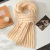 172x20cm Winter Scarf, Solid Color Thick Knitted Wool Scarf for Women, Warm Fleece Neck Warmer Snood