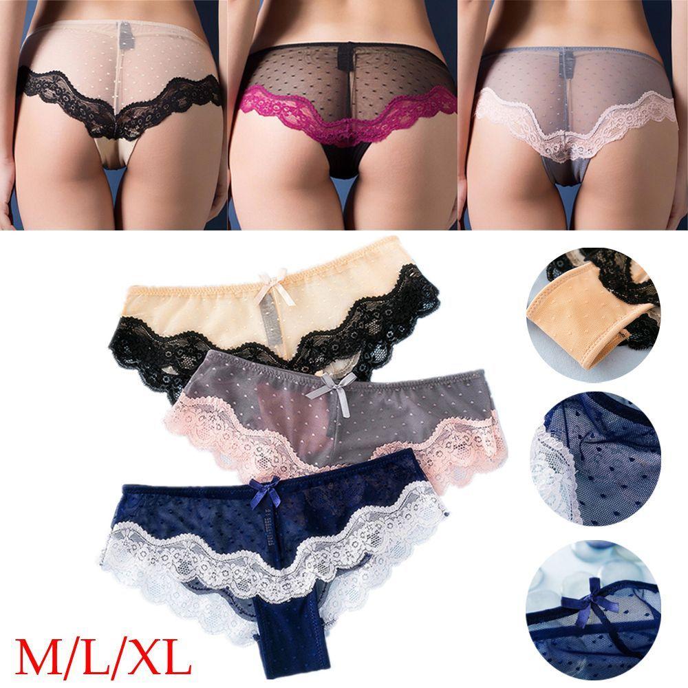 Fashion Women Hipster Lingerie Low-Rise Panties Ultra Thin Knickers Lace Briefs Hollow Underpants