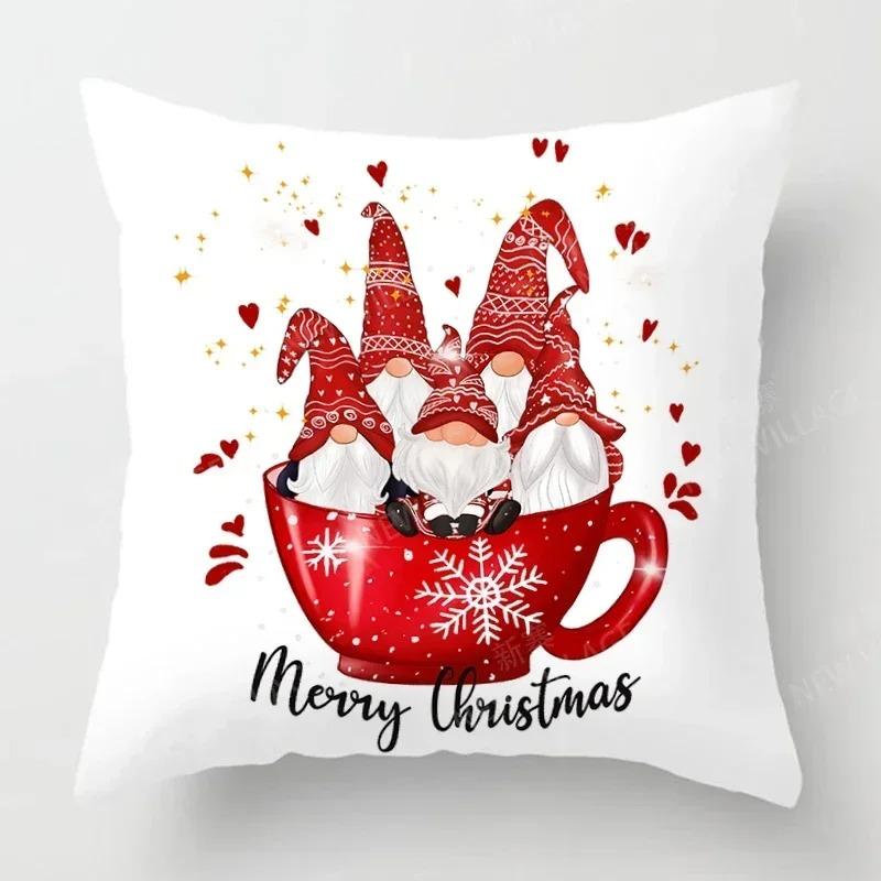 Christmas Series Pillowcase Sofa Cushion Cover Home Decoration Customizable Holiday Celebration 40X40Cm