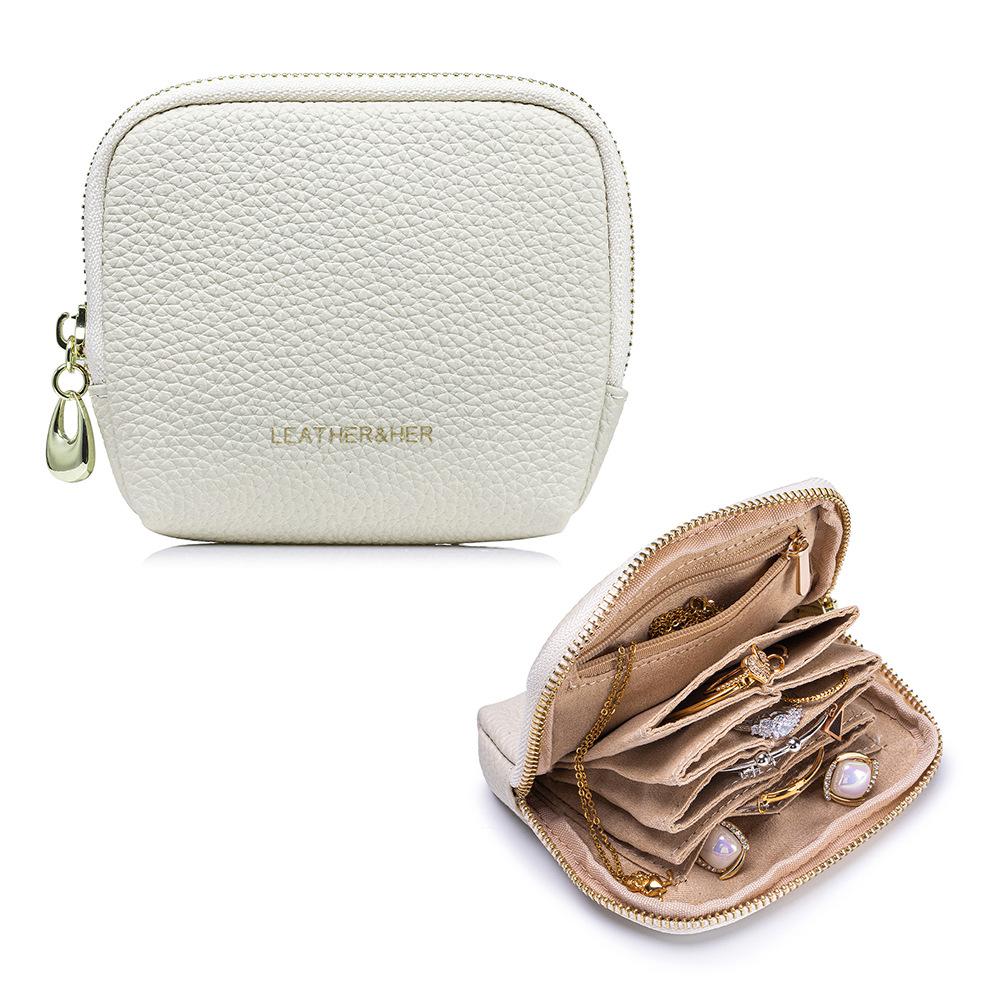 Small Jewelry Travel Case for Crystal Bracelets Rings Bangles with Smooth Zipper Jewelry Pouch for Journey Storage Coin Pouch