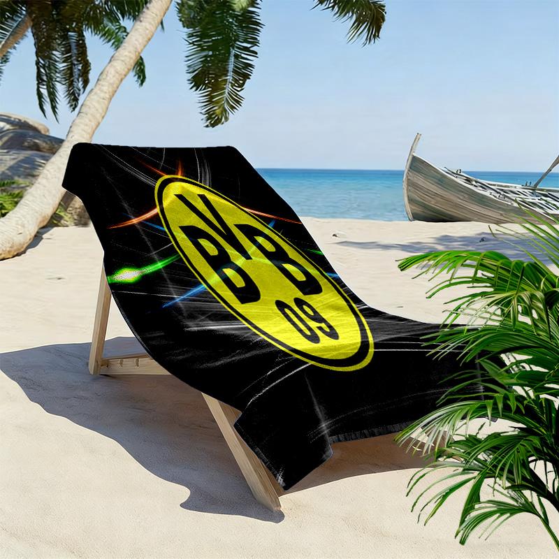 Vibrant BVB Logo Dynamic Background beach towel Outdoor camping Beach towel for vacation photos quickdrying swim towel swim seaside beach Comfort