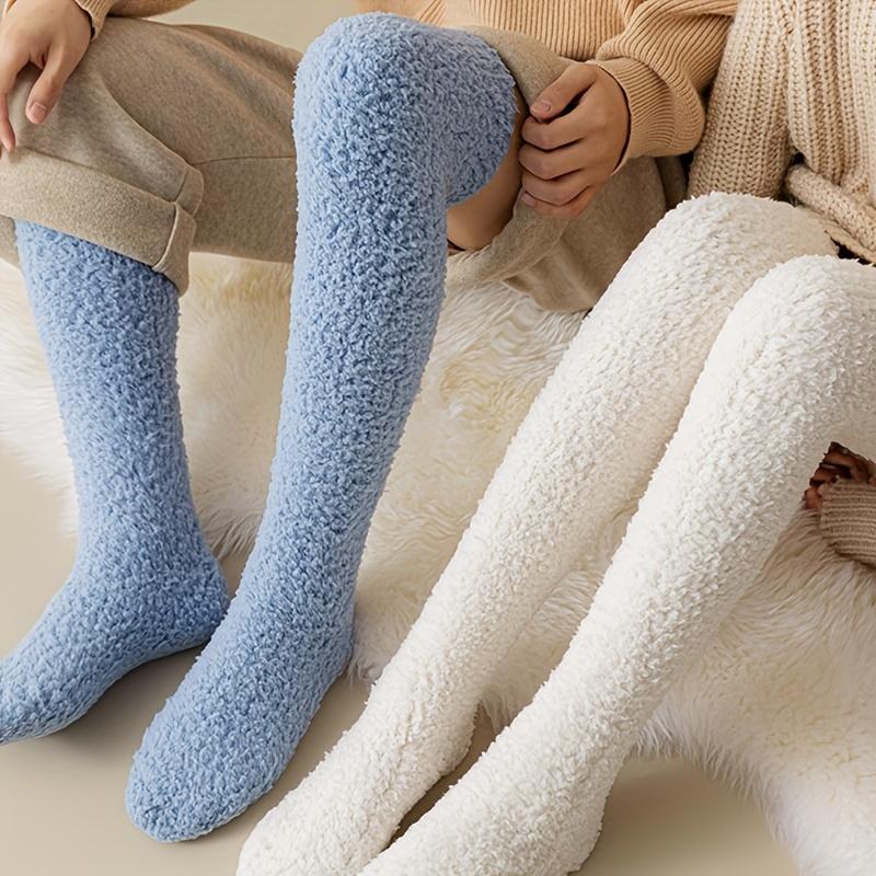 Winter Cold Resistant and Warm Plush Socks Over The Knee Socks with Plush and Thick Calf Socks, Comfortable and Soft Outdoor Leg Covers for Couples