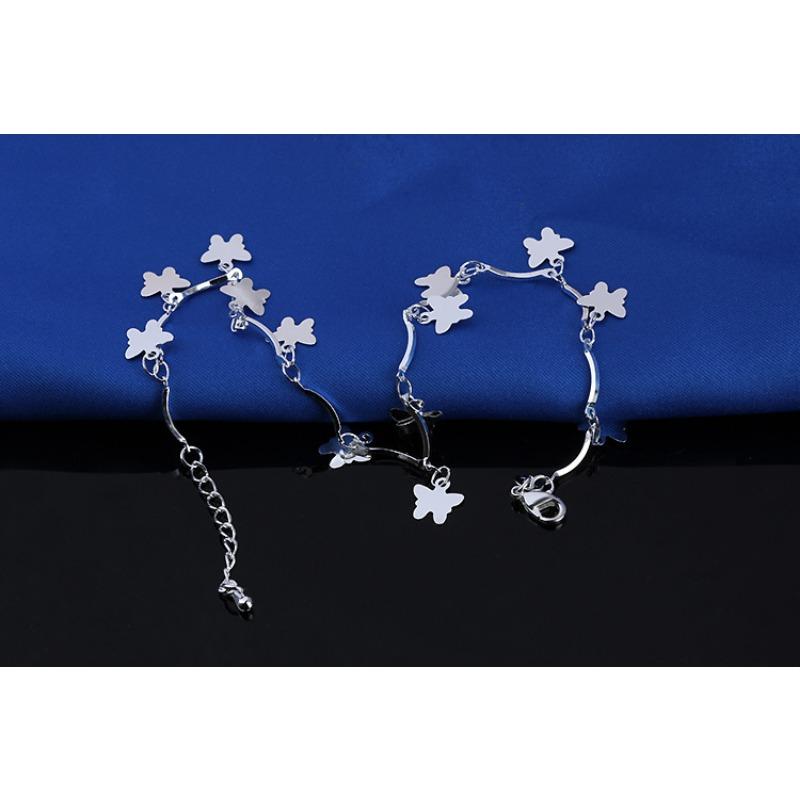 Korean Version Imitation Bracelet Foot Jewelry Women's Fashion Single-layer Butterfly Anklet Gift Jewelry