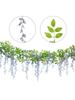 2 Pcs Silk Flower String Ivy Wisteria Garland 180cm Artificial Wisteria Flowers for Wedding Arch Decoration Real Touch Home Garden Decor Fake Flower
