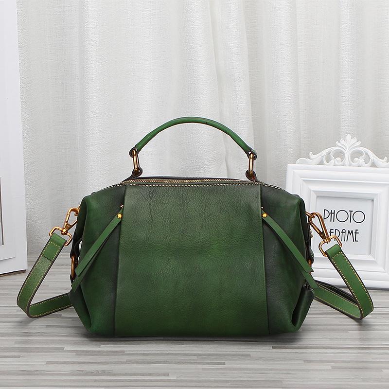 Женская сумка из натуральной кожи, винтажная женская сумка через плечо, на одно плечо, с верхним слоем из коровьей кожи, большая вместительная сумка для женщин