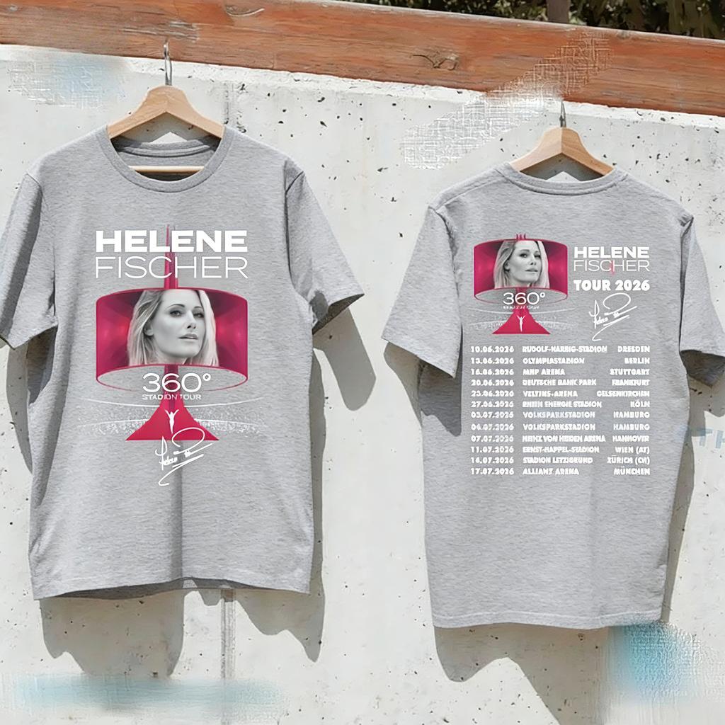 Футболка Helene Fischer 360° Stadium Tour 2026 Подарок для фанатов Группы Красочный Уличный стиль Музыка Y2k Ins