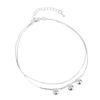 Silver Double Chain Anklet Ankle Bracelet Bell