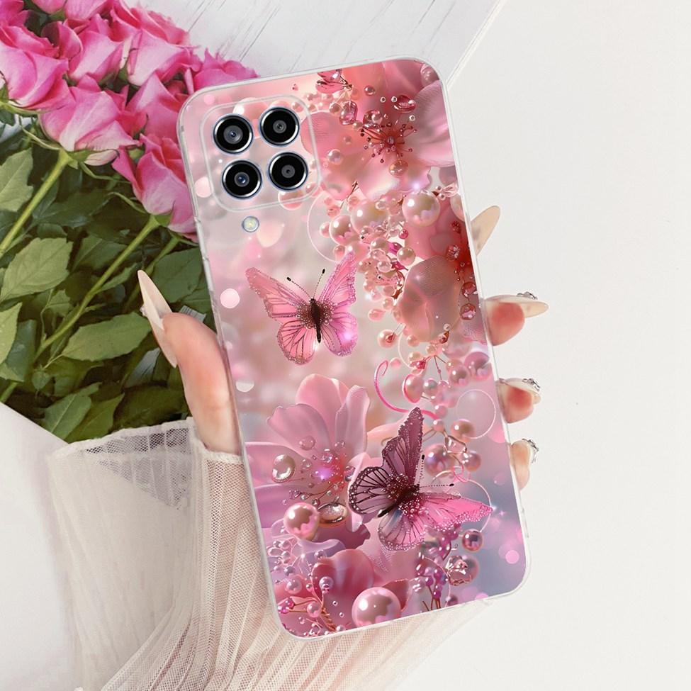 Transparent For Samsung M33 5G Case Cover Cute Cat Fashion Butterfly Funny Painted Casing For Samsung Galaxy M33 5G M336B M336K