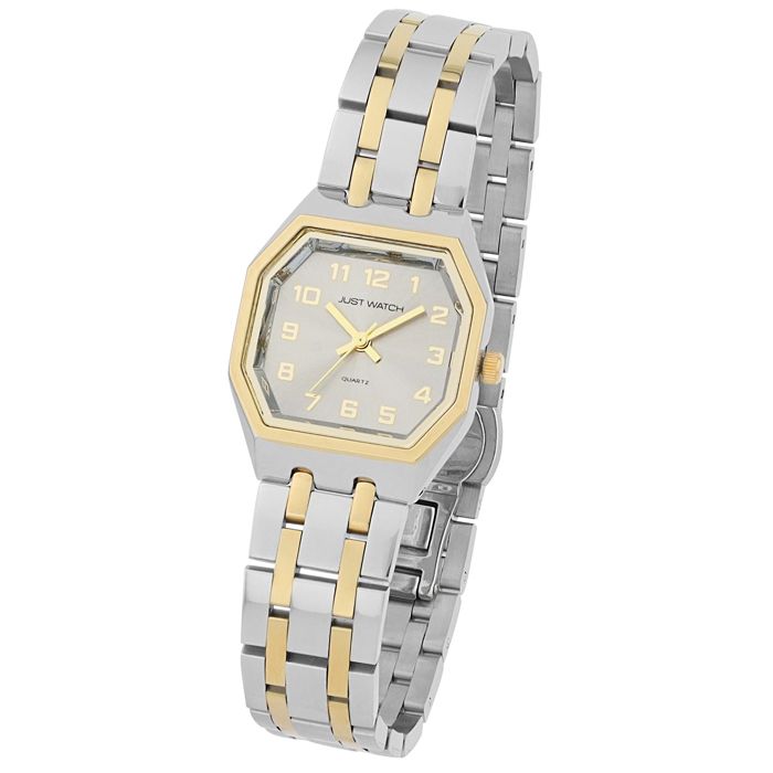 Montre - Just Watch Antagion - Boîtier rectangulaire bicolore - Bracelet acier 16 mm - Quartz Miyota 2035