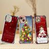 Чехлы для телефонов Ae114 Merry Christmas Christmas tree art из гальванизированного ТПУ для iPhone 16 15 13 11 Pro Max 14 Infinix Smart 8, защитный чехол на четыре угла