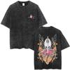Hot Game Hollow Knight Graphic Print Tshirt Men Women Loose Casual Oversized Washed Vintage Cotton Tee Harajuku Streetwear Tops
