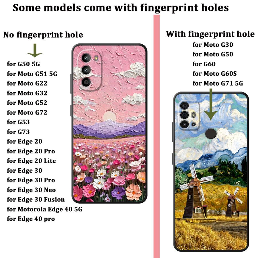 Чехол для Motorola Moto Edge 20 Pro 30 Lite G32 G52 G60s G51 G73 G22 Edge40 G53 G30 G50 G71 Чехол для телефона Творческая масляная живопись