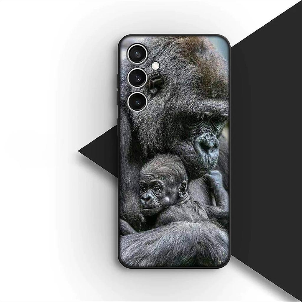 Cover for Samsung Galaxy S20 S22 S21 FE Ultra Plus A07 A17 A15 A16 A25 A57 A37 Casing Phone Case Animal Monkey Gorilla Ape Baby