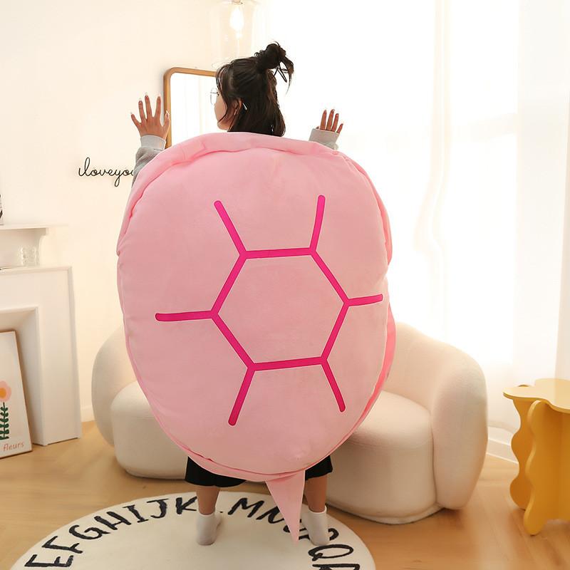 Wearable Shell Turtle Plush Toy Cartoon Stuffed Doll Sofa Cushion Kids Gift