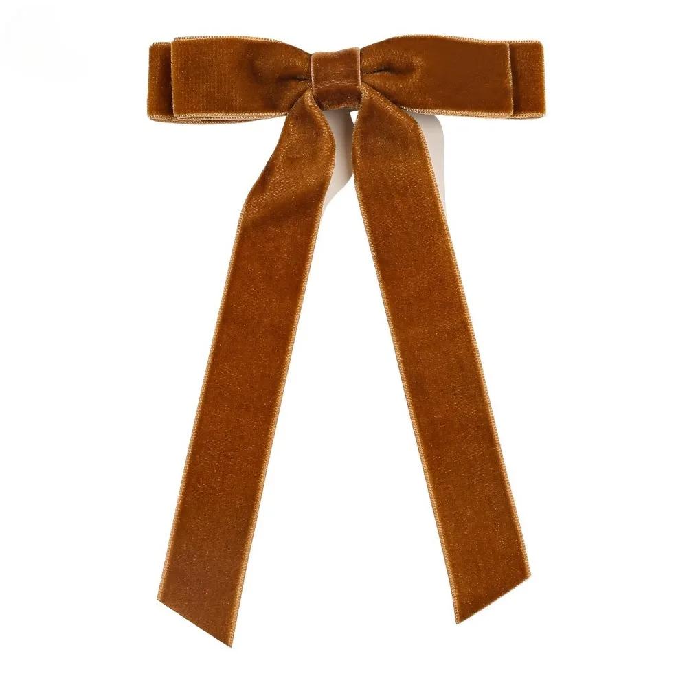 2Styles Velvet Bowknot Hair Clips для женщин Элегантные потные двойные банты Длинные заколки-кисточки Шпильки для укладки волос Корейские аксессуары